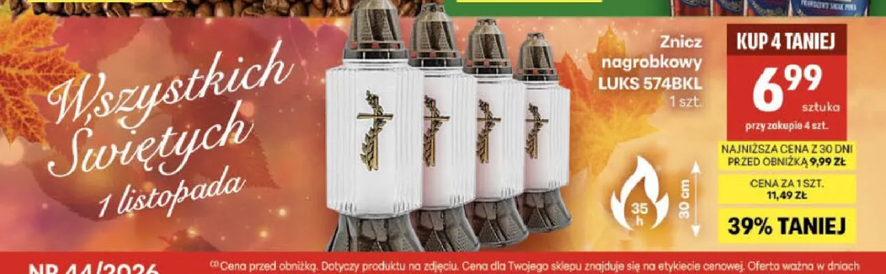 Znicz nagrobkowy Luks 574BKL promocja w Delikatesy Centrum