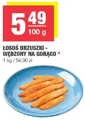 Łosoś brzuszki wędzony na gorąco promocja w SPAR