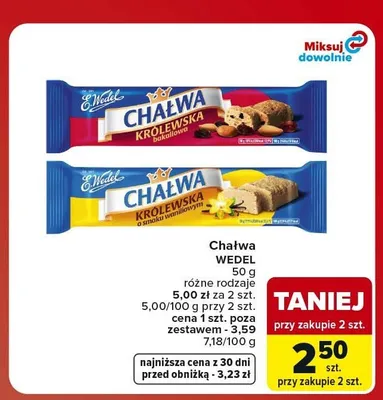 Chałwa Królewska o smaku waniliowym E.Wedel promocja w Carrefour Market