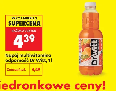 Napój multiwitamina odporność Dr Witt promocja w Biedronka