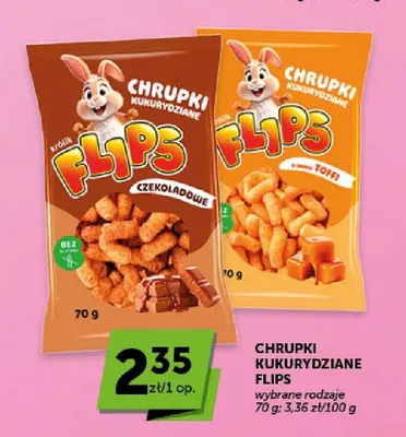Chrupki kukurydziane Flips toffi promocja w Groszek