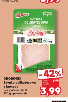 Szynka delikatesowa z kurcząt Drobimex promocja w Kaufland