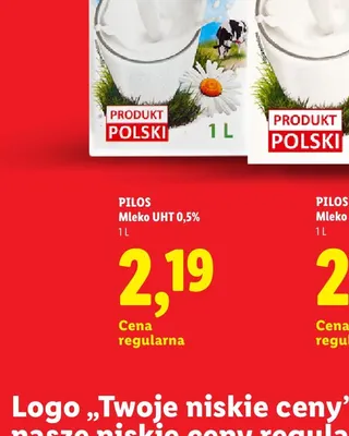 Mleko UHT Pilos 0,5% promocja w Lidl