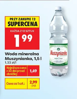 Woda mineralna 1,5 l promocja w Biedronka