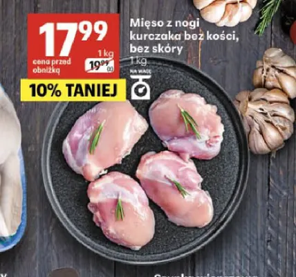 Mięso z nogi kurczaka bez kości bez skóry promocja w Delikatesy Centrum