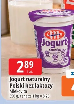 Jogurt naturalny Polski bez laktozy Mlekovita promocja w Leclerc