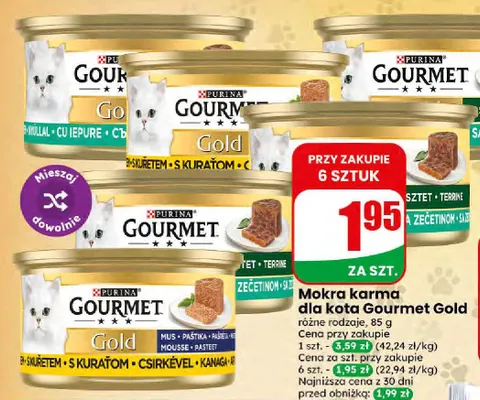 Mokra karma dla kota Gourmet Gold promocja w Dino