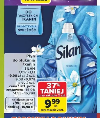 Płyn do płukania tkanin Silan promocja w Carrefour Market