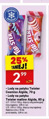 Lody na patyku Twister Cosmixx Algida promocja w Twój Market