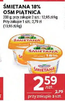 Śmietana 18% OSM Piątnica promocja w Stokrotka