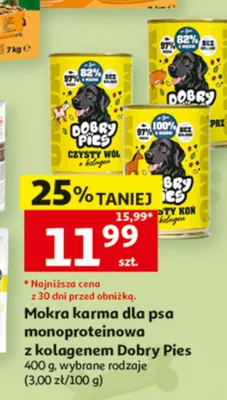Mokra karma dla psa monoproteinowa z kolagenem Dobry Pies Tłusty Koń promocja w Auchan