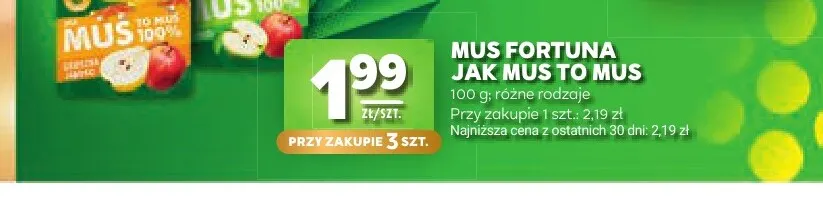Mus Fortuna Jak Mus to promocja w Stokrotka