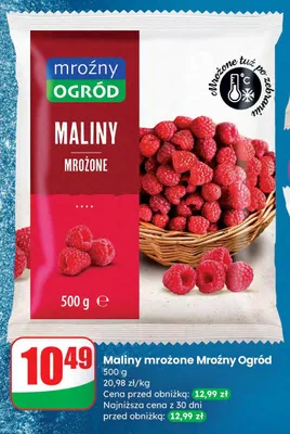 Maliny mrożone 500 g promocja w Dino