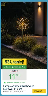 Lampa solarna dmuchawiec LED wys. 110 cm promocja w ERLI