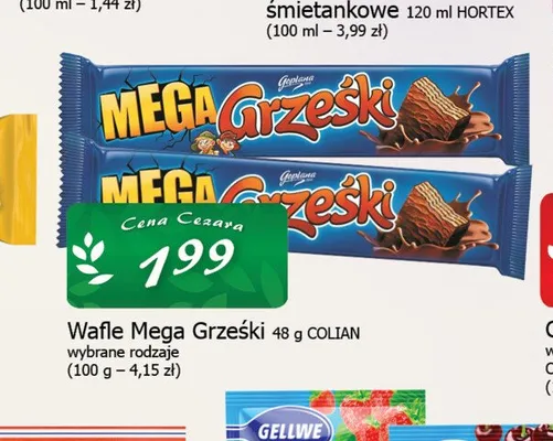 Wafle Mega Grześki 48g promocja w CEZAR Delikatesy