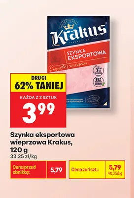 Szynka eksportowa wieprzowa Krakus promocja w Biedronka