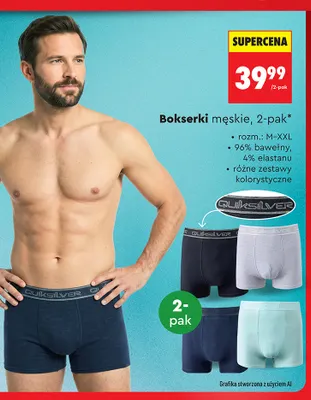 Bokserki męskie 2-pak Quiksilver promocja w Biedronka
