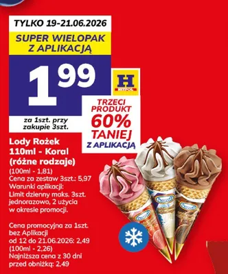 Lody rożek Koral promocja w Hitpol