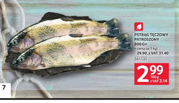Pstrąg tęczowy patroszony 800 g+ promocja w Selgros