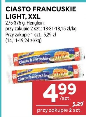 Ciasto francuskie Light XXL Henglein promocja w Stokrotka