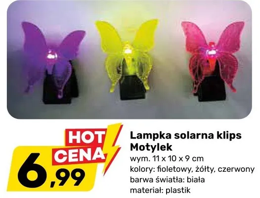 Lampka solarna klips Motylek promocja w Bricomarche