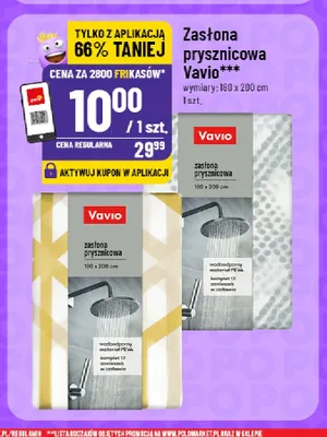 Zasłona prysznicowa Vavio 180x200 cm promocja w POLOmarket