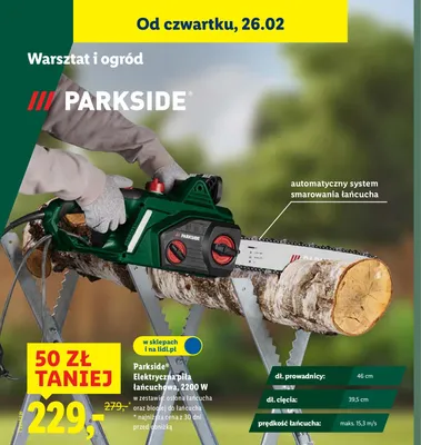 Elektryczna piła łańcuchowa, 2200 W promocja w Lidl