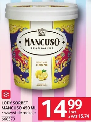 Lody sorbet Mancuso promocja w Selgros
