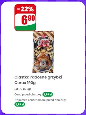 Ciastka radosne grzybki Cerux promocja w Dino