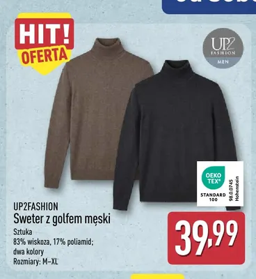 Sweter z golfem męski UP2FASHION promocja w Aldi