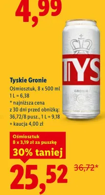Piwo Gronie 8-pak promocja w Lidl