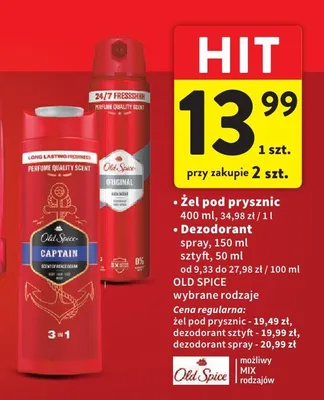 Dezodorant Old Spice wybrane rodzaje 150ml promocja w Intermarche
