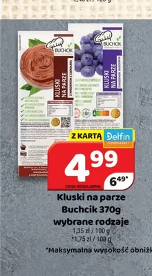 Kluski na parze z nadzieniem z czekoladą Buchcik promocja w Delfin