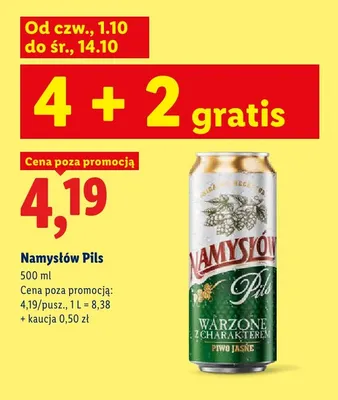 Piwo Namysłów Pils promocja w Lidl