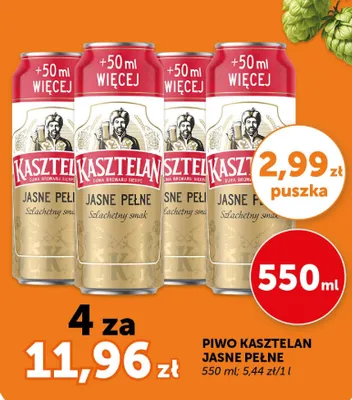 Piwo Kasztelan Jasne Pełne promocja w Groszek