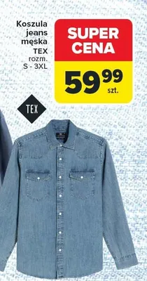 Koszula jeans męska TEX różne modele i kolory promocja w Carrefour