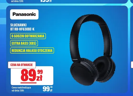 Słuchawki bezprzewodowe Panasonic Bt RB-HF630BE-K promocja w RTV EURO AGD