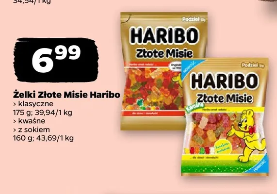 Żelki Złote Misie z sokiem Haribo promocja w Netto