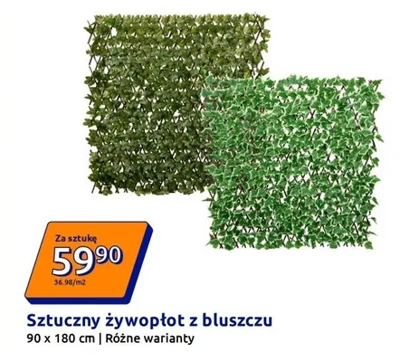Sztuczny żywopłot z bluszczu promocja w Action