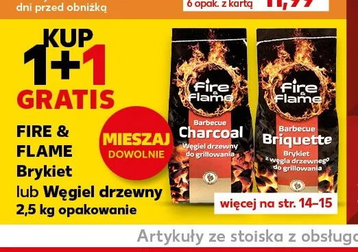 Brykiet z węgla drzewnego Fire & Flame promocja w Kaufland