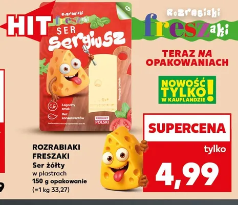 Ser żółty w plastrach Rozrabiaki Freszaki promocja w Kaufland