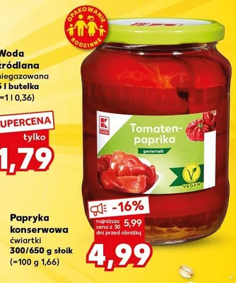 Papryka konserwowa ćwiartki promocja w Kaufland