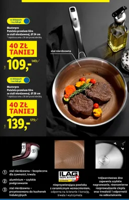 Masterpro Patelnia premium Giro ze stali nierdzewnej, Ø 24 cm promocja w Lidl