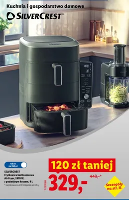 Frytkownica beztłuszczowa Air Fryer 2470W z podwójnym koszem SilverCrest promocja w Lidl
