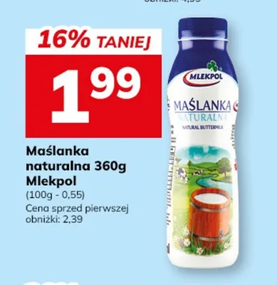 Maślanka naturalna Mlekpol promocja w Hitpol