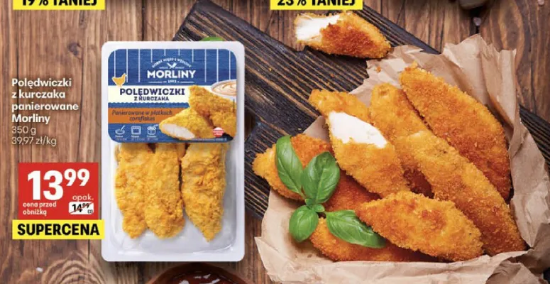 Polędwiczki z kurczaka panierowane Morliny promocja w Delikatesy Centrum