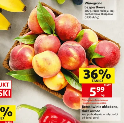 Brzoskwinie układane promocja w Auchan