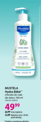 Mleczko do ciała Mustela Hydra Bébé dla dzieci promocja w Hebe
