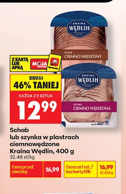 Szynka w plastrach ciemnowędzona Kraina Wędlin promocja w Biedronka