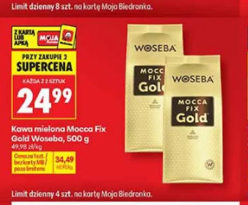 Kawa mielona Mocca Fix Gold Woseba promocja w Biedronka